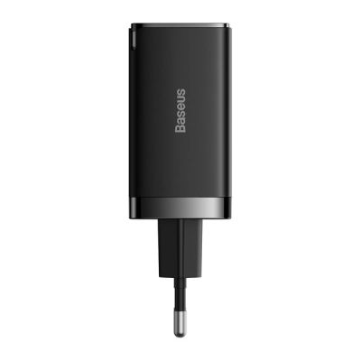 6. Szybka ładowarka sieciowa GaN 2xUSB C 1xUSB 65W Baseus GaN5 Pro + kabel USB C - USB C 100W - czarna