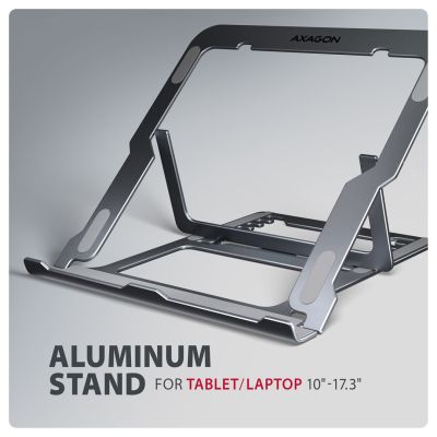 3. Axagon STND-LAG Laptop-Ständer, höhenverstellbar, faltbar, Aluminium Podstawka pod notebooka i tablet Szary 43,9 cm (17.3")