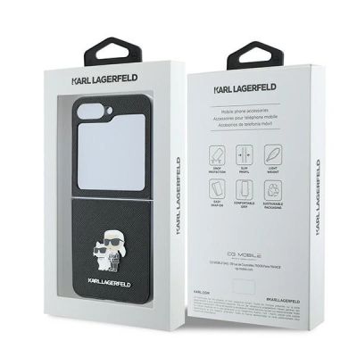 8. Etui Karl Lagerfeld Saffiano Metal Pin na Samsung Galaxy Z Flip 6 - czarne
