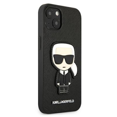 4. Etui Karl Lagerfeld Saffiano Ikonik Karl's Patch na iPhone 13 mini - czarne