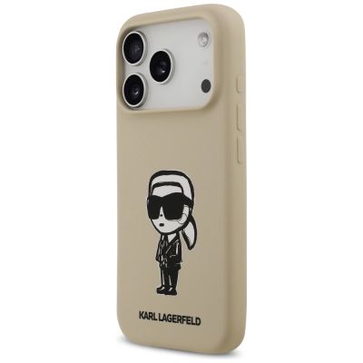 2. Etui Karl Lagerfeld Silicone Karl Sketch & Logo MagSafe na iPhone 17 Pro - brązowe