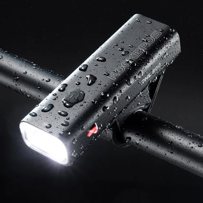 15. Lampka rowerowa przednia Rockbros 24710012001 800 lm + kabel USB-C - USB-A - czarna