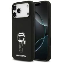 Etui Karl Lagerfeld Silicone Karl Sketch & Logo MagSafe na iPhone 17 Pro Max - czarne