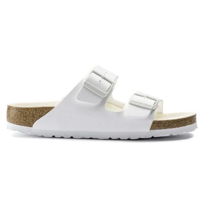 6. Klapki damskie/męskie Birkenstock Arizona Birko-Flor Regular na szeroką stopę na lato białe (1019061)
