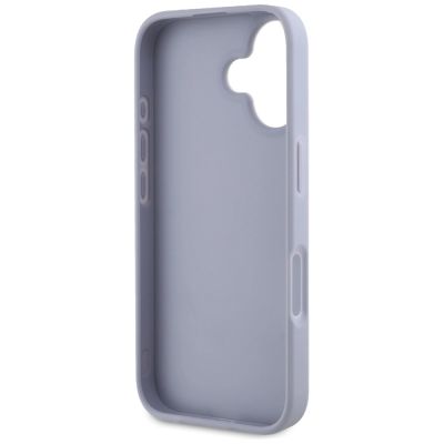 7. Etui Guess Hot Stamp 4G Pattern Triangle Metal Logo na iPhone 16 - fioletowe