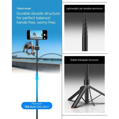 14. Selfie stick i statyw Spigen S581W MagSafe Bluetooth - czarny