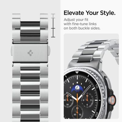 13. Pasek Spigen Modern Fit Band na Samsung Galaxy Watch 40 / 44 / 46 mm - srebrny
