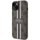 2. Etui Guess 4G Printed Stripes MagSafe na iPhone 14 Plus - brązowe