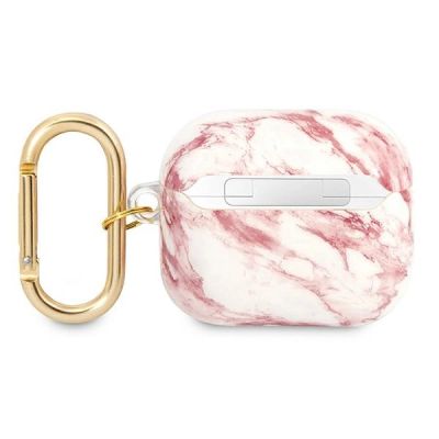 2. Etui Guess Marble Strap Collection na AirPods 3 cover - różowe