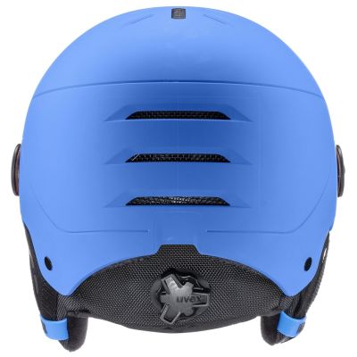 5. Kask narciarski dziecięcy UVEX Rocket jr. Visor blue matt
