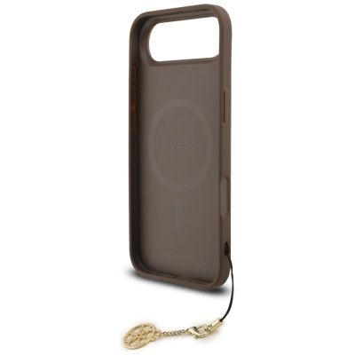 6. Etui Guess 4G Charms Collection MagSafe na iPhone Air - brązowe
