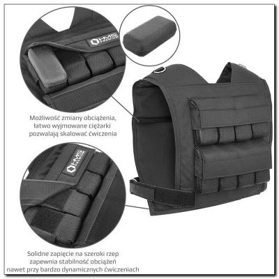 Kamizelka treningowa z obciążeniem 16kg Cordura HMS KTO16