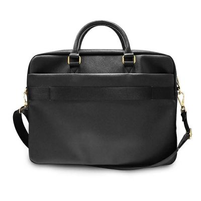 3. Torba Guess Saffiano Script na laptopa 16" - czarna