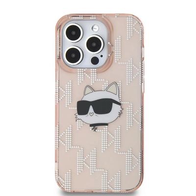 3. Etui Karl Lagerfeld IML Choupette Head & Monogram na iPhone 14 Pro Max - różowe
