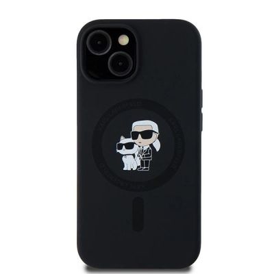 3. Etui Karl Lagerfeld Silicone Karl&Choupette MagSafe na iPhone 15 Plus / 14 Plus - czarne