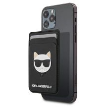 Portfel magentyczny Karl Lagerfeld Wallet CardSlot Saffiano Choupette Head MagSafe na telefon - czarny