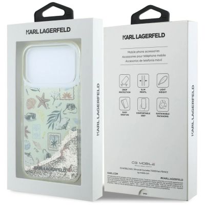 8. Etui Karl Lagerfeld Liquid Glitter Beach & Sand na iPhone 17 Pro / 18 Pro - beżowe