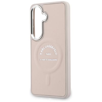 6. Etui Karl Lagerfeld Embossed Ring RSG Logo MagSafe na Samsung Galaxy S26+ - różowe