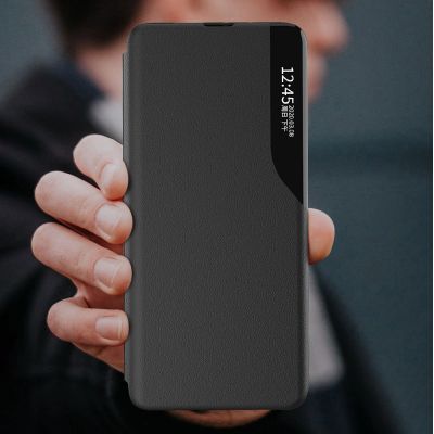 14. Eco Leather View Case elegancki futerał etui z klapką i funkcją podstawki Xiaomi Redmi Note 11T 5G / Redmi Note 11S 5G / Poco M4 Pro 5G  czarny