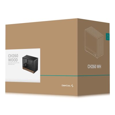 11. DeepCool CH260 WOOD Micro Tower Czarny, Drewno