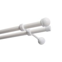 KARNISZ PODWÓJNY FI 19 MM BIAŁY 160 CM GAŁKA MAX KOWALSKI