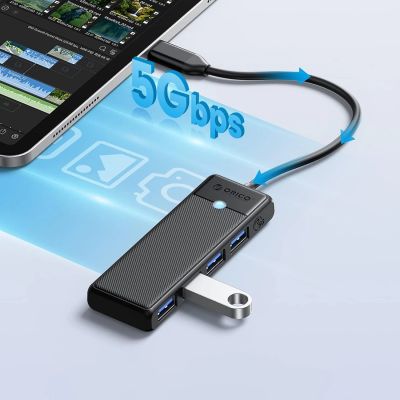 2. Hub USB Orico PAPW4A-C3 4-portowy 4x USB-A 3.0 0,15 m - czarny