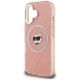 6. Etui Karl Lagerfeld IML Choupette Head Logo MagSafe na iPhone 16 - różowe