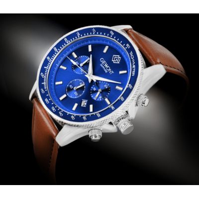 2. Zegarek Męski Giewont Chronograph Sapphire Brązowo Niebieski GW3520-A5