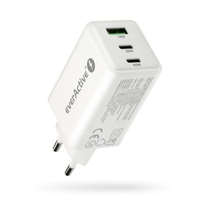 5. EVERACTIVE ŁADOWARKA SIECIOWA GAN 1 X USB, 2 X USB-C QUICK CHARGE 4+ 65W BIAŁA SC-655Q