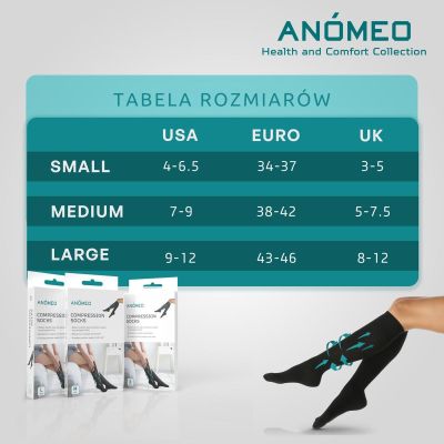 8. SKARPETY KOMPRESYJNE ROZMIAR S ANOMEO
