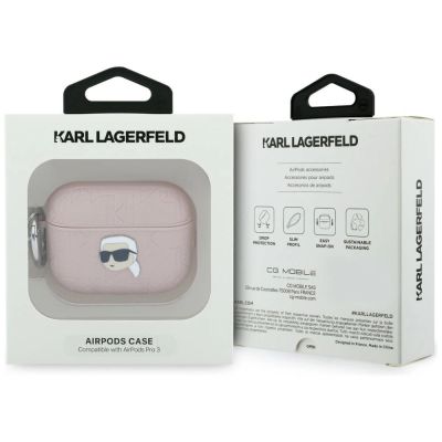 4. Etui Karl Lagerfeld Monogram Karl Head na AirPods Pro 3 - różowe