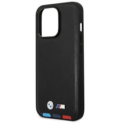 6. Etui BMW Leather Stamp Tricolor MagSafe na iPhone 14 Pro - czarne