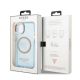 8. Etui Guess Gold Outline Translucent MagSafe na iPhone 13 - niebieskie