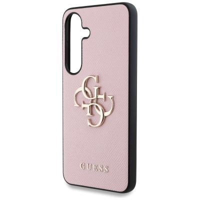 6. Etui Guess Grained Big 4G Logo Small Classic Logo do Samsung Galaxy S25 różowy