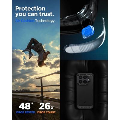 7. Etui Spigen Rugged Armor na Xiaomi 17T Pro - czarne matowe