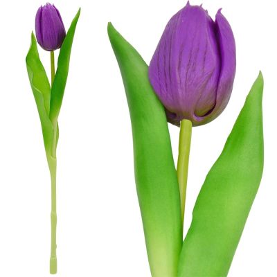 2. TULIPAN FIOLETOWY 31CM JAK ŻYWY DEKORACJA WIOSENNA