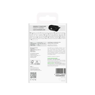 4. Uchwyt samochodowy Puro z ładowarką Qi2, kompatybilny z MagSafe - czarny