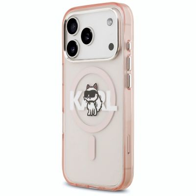 2. Etui Karl Lagerfeld IML Choupette Sketch Logo MagSafe na iPhone 17 Pro - różowe
