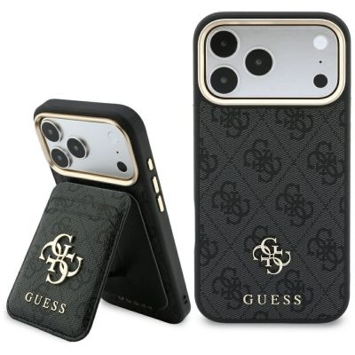 Etui Guess 4G z portfelem Magsafe na iPhone 18 Pro Max / 17 Pro Max - czarne