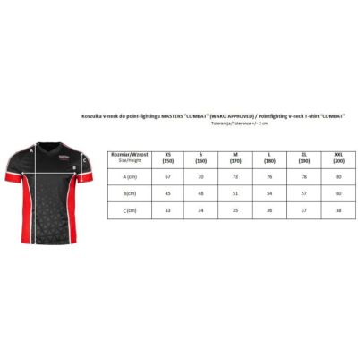 8. Koszulka V-neck do point-fightingu MASTERS "COMBAT" (WAKO APPROVED)