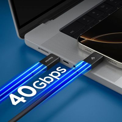 4. Kabel Spigen Essential EB24012CC USB-C / USB-C 240W 120cm - czarny