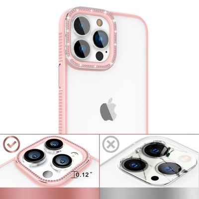 3. Kingxbar Sparkle Series etui iPhone 13 Pro z kryształami obudowa pokrowiec na tył plecki różowy