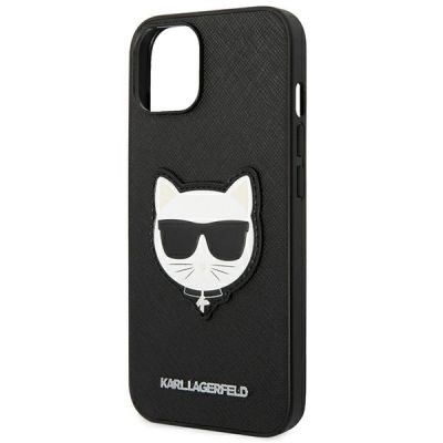 6. Etui Karl Lagerfeld Saffiano Choupette Head Patch na iPhone 14 Plus - czarne