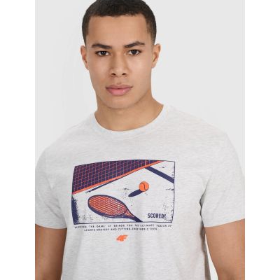 4. T-shirt regular z nadrukiem męski 4F 4FRSS25TTSHM2980-27M