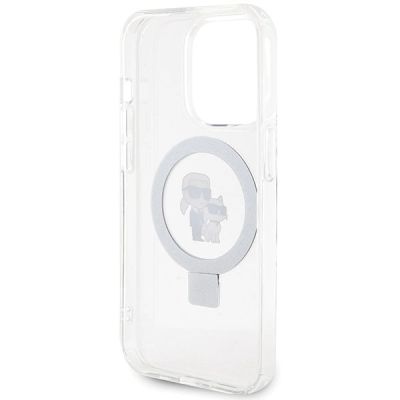 7. Etui Karl Lagerfeld Ring Stand Karl&Choupettte MagSafe na iPhone 13 Pro Max - białe