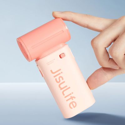 3. Mini dmuchawa Jisulife Handheld Fan Life9 3600mAh przenośny wiatraczek wentylator USB - różowy