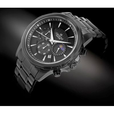 2. Zegarek Męski Giewont Chronograph Sapphire Czarny GW9460-B1