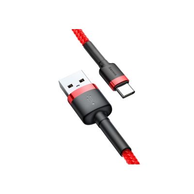 5. Kabel Baseus Cafule CATKLF-A09 (USB 2.0 - USB typu C ; 0,50m; kolor czerwony)