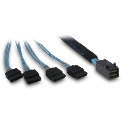 Inter-Tech SFF-8643 - 4x SATA/SAS 0,7 m 12 Gbit/s Niebieski