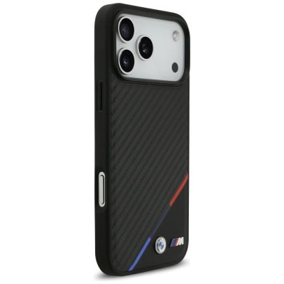 4. Etui BMW M Carbon Tricolor Line MagSafe na iPhone 17 Pro Max - czarne